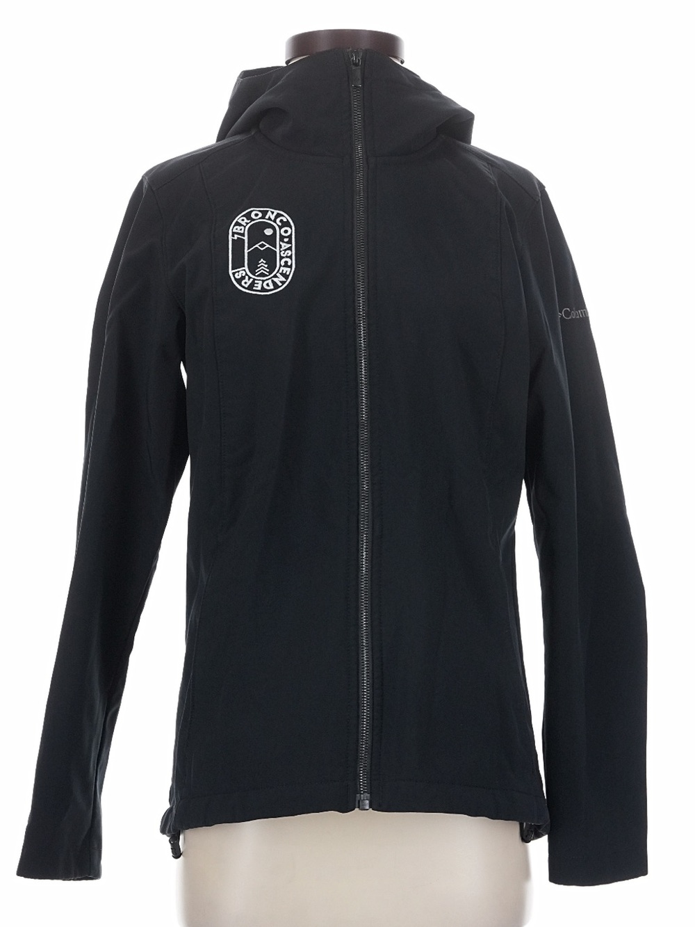 Columbia Black Hooded Softshell Jacket with Patch